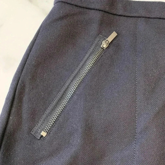 J. Crew Size 2 Petite Blue Wool Asymmetrical Zip Pencil Skirt NEW - Picture 5 of 6